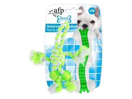 Hračka AFP guma/bavlna - Meta Dental toy combo (M) 19cm a 13cm