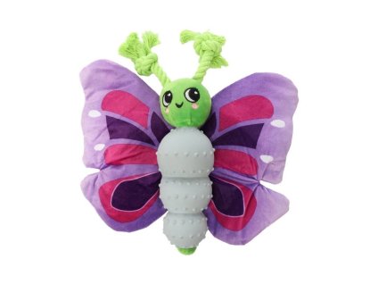 Hračka FLAMINGO plyš - Buspi motýl fialový s latexem 32x6,5x32,5cm