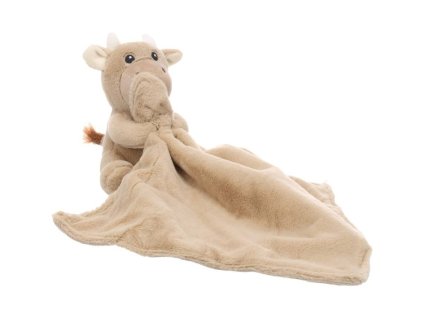 Hračka FLAMINGO plyš - Zapu býk s dečkou béžový 35x42x16cm