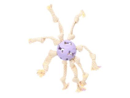 Hračka FLAMINGO polyester - Joanie míč chobotnice děrovaný fialový 38x38x10cm (380g)