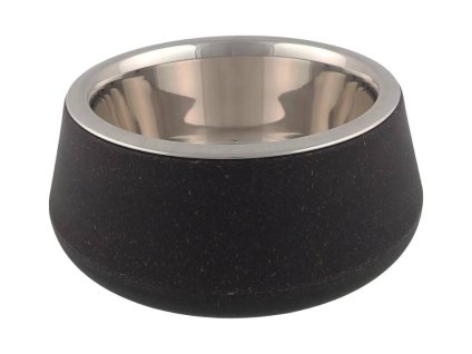 Nerezová miska DOG FANTASY EcoStyle v bambusovém kompozitu tmavě šedá (850ml) 17cm