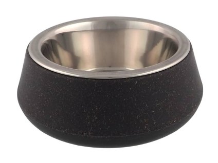 Nerezová miska DOG FANTASY EcoStyle v bambusovém kompozitu tmavě šedá (480ml) 14cm