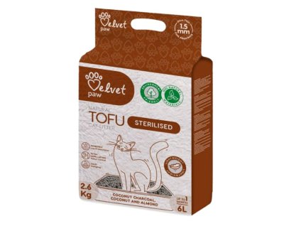 VELVET PAW Tofu Sterilised cat podestýlka s kokosem a mandlemi (6 l) 2,6kg