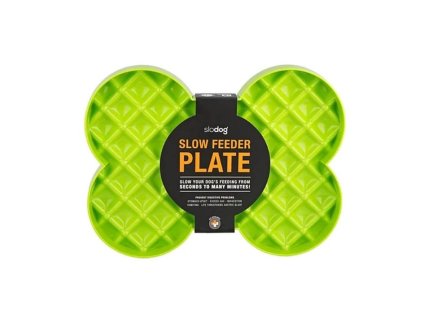 LICKIMAT SloDog lízací a zpomalovací miska kost zelená 26x35cm (500ml)