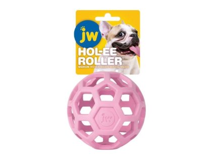 JW PET Hol-EE děrovaný míč růžový (M) 11cm