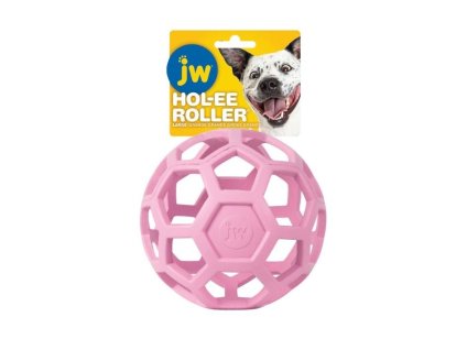 JW PET Hol-EE děrovaný míč růžový (L) 13cm