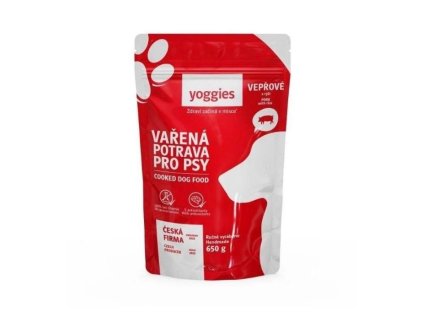 YOGGIES vařená potrava pro psy vepřové s rýží 6x650g
