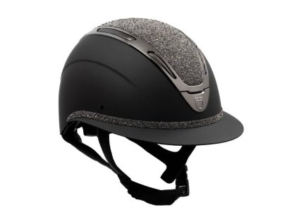 Bezpečnostní helma EQUESTRO Apocalypse s kamínky black/gunmetal (L)