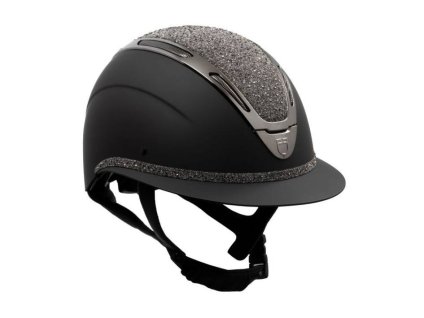 Bezpečnostní helma EQUESTRO Apocalypse s kamínky navy/gunmetal (L)