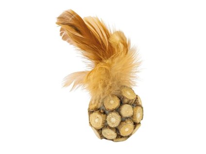 Hračka pro kočky HIPHOP matatabi - míček s peřím 5cm