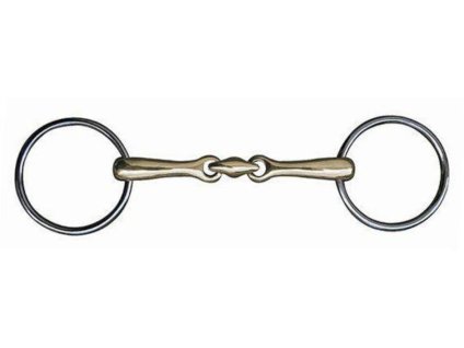 Udidlo stihlo HKM Bradoon argentan dvakrát lomené 145mm/14mm