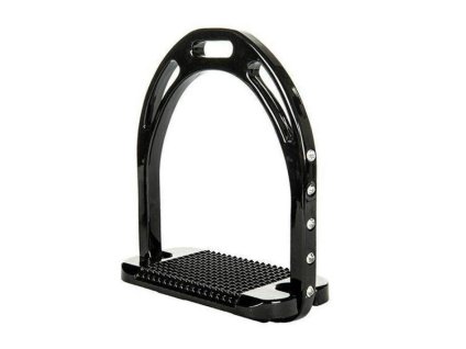 Hliníkové třmeny HKM Glitter black 12cm