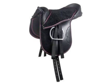 Dětské sedlo HKM Funny Horses black/pink 12"