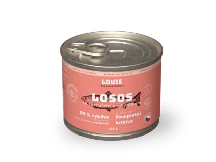 Konzerva LOUIE Dog losos s rakytníkem a prebiotiky 200g
