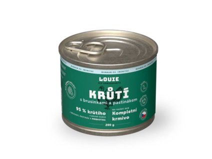Konzerva LOUIE Dog krůtí s brusinkami a prebiotiky 200g