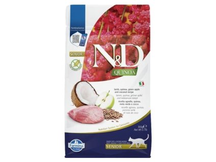 N&D Grain Free Quinoa Cat Senior Lamb, Green Apple & Coconut 300g