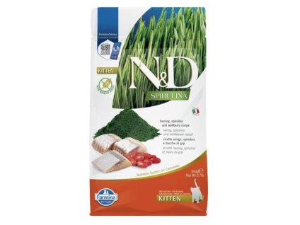 N&D Grain Free Spirulina Cat Kitten Herring & Goji 300g