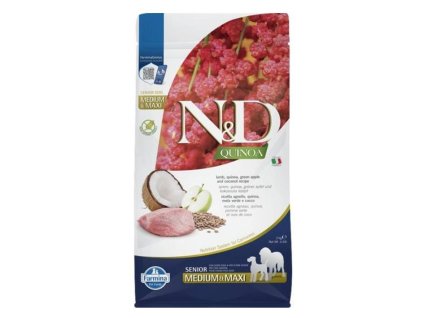 N&D Grain Free Quinoa Dog Adult Medium/Maxi Senior Lamb, Green Apple & Coconut 2kg