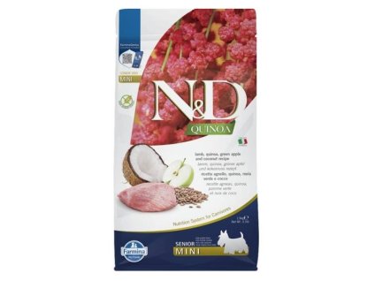 N&D Grain Free Quinoa Dog Adult Mini Senior Lamb, Green Apple & Coconut 1,5kg
