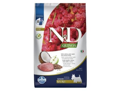 N&D Grain Free Quinoa Dog Adult Mini Senior Lamb, Green Apple & Coconut 5kg