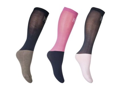 Podkolenky HKM Microcotton Colour 3 pack pink/navy/grey (38-40)
