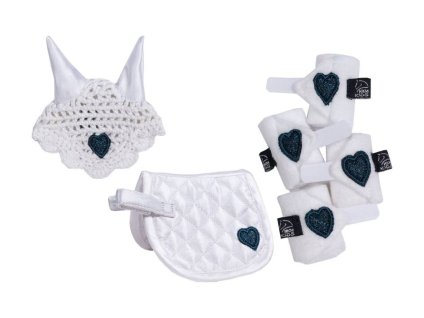 Set HKM Competition Cuddle Pony white/dark blue