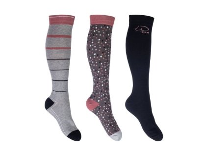 Podkolenky HKM Miami 3 pack grey/black (35-38)