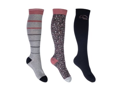 Podkolenky HKM Miami 3 pack grey/black (39-42)