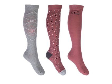 Podkolenky HKM Colorado 3 pack red/grey (35-38)