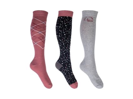 Podkolenky HKM Colorado 3 pack black/red (39-42)