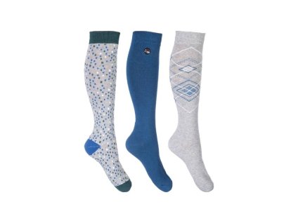 Podkolenky HKM Florida 3 pack grey/deep blue (35-38)