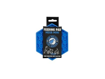 Lízací podložka KIWI WALKER Hexa Mini modrá 14x12cm