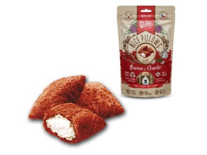 DAFIKO Plněné polštářky pro psy slanina & česnek 80g