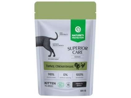 Kapsička NATURE´S PROTECTION Cat Superior Care Kitten krůta a kuře 85g