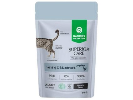 Kapsička NATURE´S PROTECTION Cat Superior Care Weight Control sleď a kuře 85g