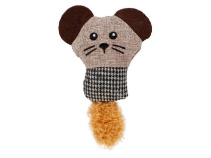 Hračka pro kočky FLAMINGO - Brali myš hnědá 9,2x2,7x13,5cm