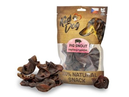 KIDDOG 100 % Natural Snack vepřový rypáček (7-8cm) 200g