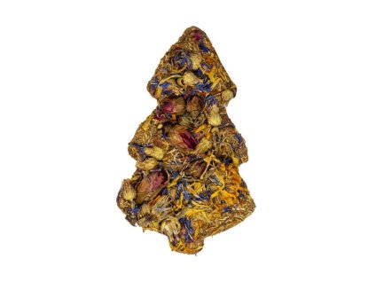 Vánoční bylinkový stromeček LIMARA pro hlodavce (měsíček, chrpa a růže) 80g (DOPRODEJ)