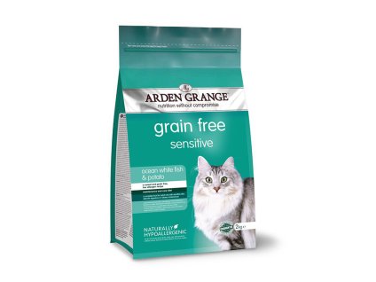 ARDEN GRANGE Grain Free Adult Cat Sensitive Ocean White Fish & Potato 2kg