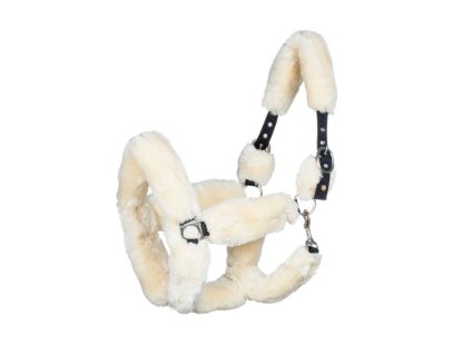 Ohlávka EQUESTRO s beránkem black/white XFULL