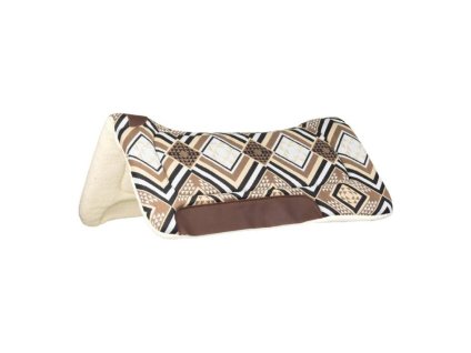 Westernová podsedlová deka POOLS Dakota Eco Wool grey/brown/gold