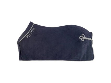 Silná odpocovací fleecová deka ACAVALLO 800g navy/grey 155cm