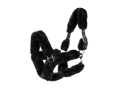 Ohlávka EQUESTRO s beránkem black/black FULL