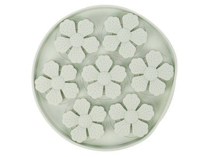 Lízací podložka FLAMINGO Fleur kulatá silikonová světle zelená 20x2cm