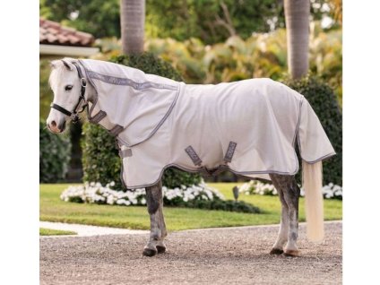 Deka proti hmyzu HORSEWARE Amigo Bug Pony Plus s krkem silver/titanium grey & silver 100cm