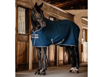 Odpocovací deka HORSEWARE Rambo Techni Waffle Cooler navy/thunderstorm grey & silver 165cm