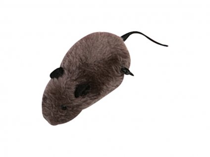 Hračka pro kočky FLAMINGO - natahovací myš (L) 10cm (MIX BAREV)