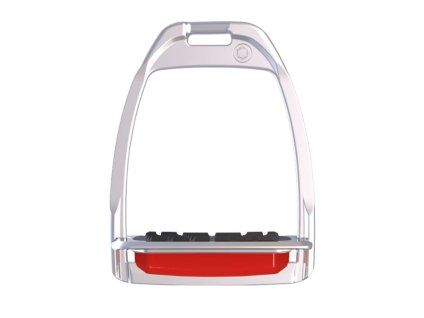 Třmeny FLEX-ON Hunter H Flat Grip silver/silver/red