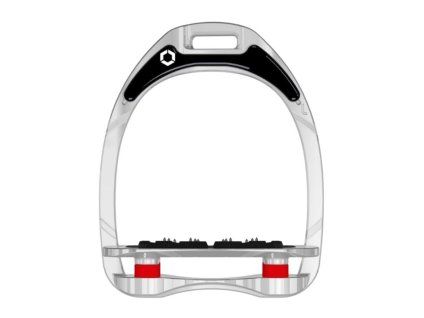 Třmeny FLEX-ON Aluminium Flat Ultra Grip silver/silver/red
