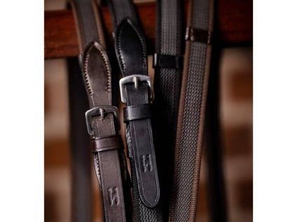 Otěže HORSEWARE Rubber Grip Continental brown SHETTY